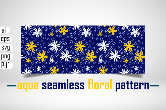 Aqua Seamless Floral Pattern
