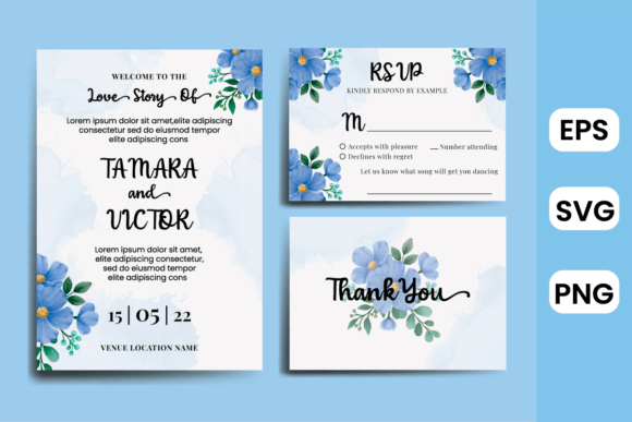 Beautiful Flower Wedding Invitation SVG