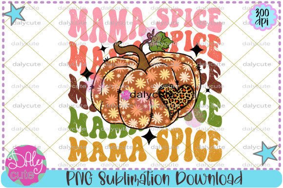 Boho Mama Spice PNG, Floral Pumpkin