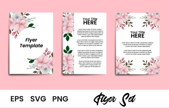 Brochure Flyer Floral Frame Magnolia