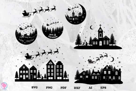 Christmas Scene SVG, Christmas Bundle