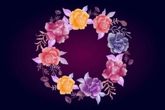 Colorful Floral Frame Design