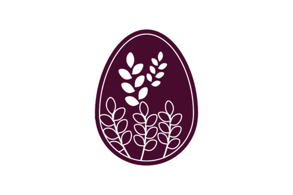Easter Egg Floral Stickers Silhouette