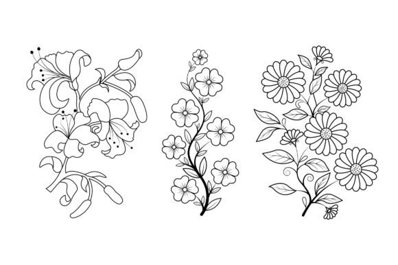Floral Coloring Page Book for Kids V.2