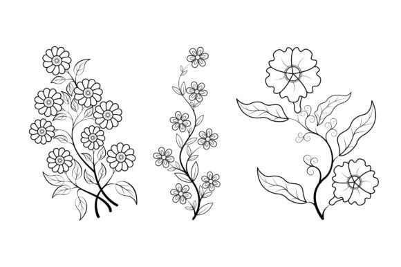 Floral Coloring Page Book for Kids V.3
