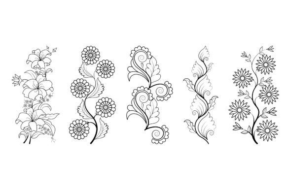 Floral Coloring Page Book for Kids V.4