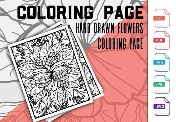 Floral Coloring Page Good for KDP