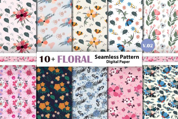 Floral Digital Paper Seamless Pattern