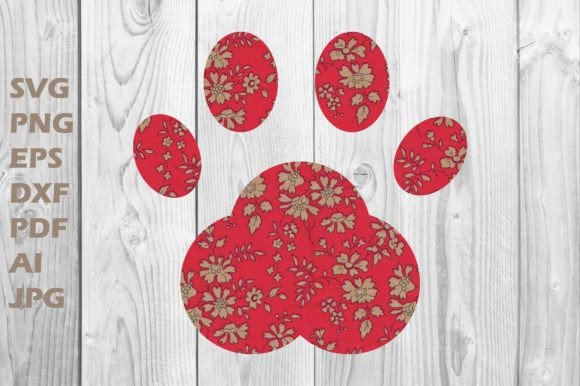 Floral Dog Paw Print