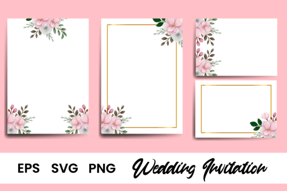 Floral Frame Wedding Invitation Magnolia