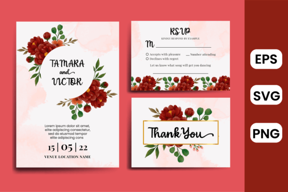 Floral Frame Wedding Invitation – Peony