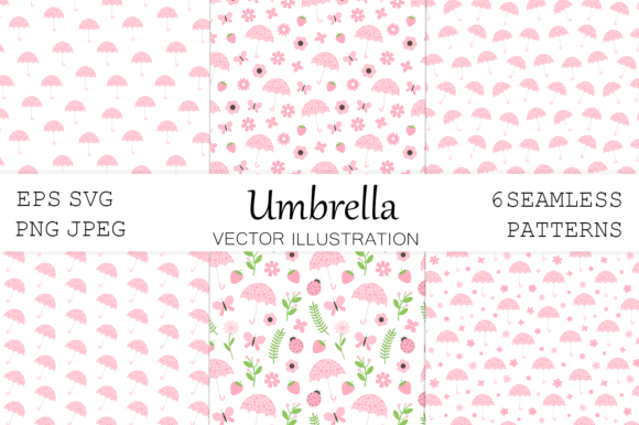 Floral Umbrella Pattern. Flowers Pattern