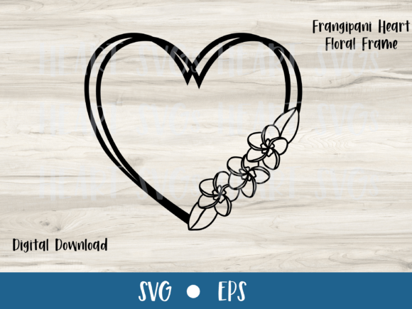 Frangipani Floral Heart Frame
