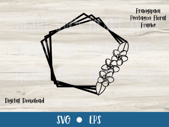 Frangipani Floral Pentagon Shaped Frame