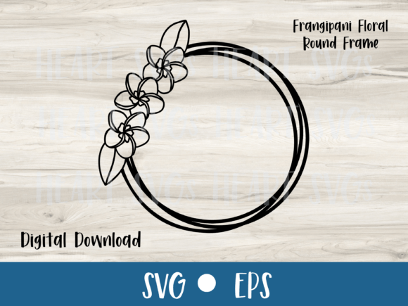 Frangipani Floral Round Frame