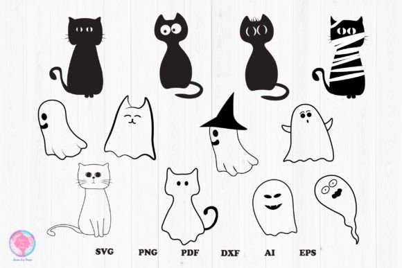 GHost Halloween, Cute Cat Halloween SVG