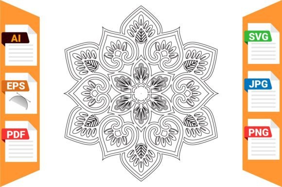 KDP Mandala Floral Coloring Page