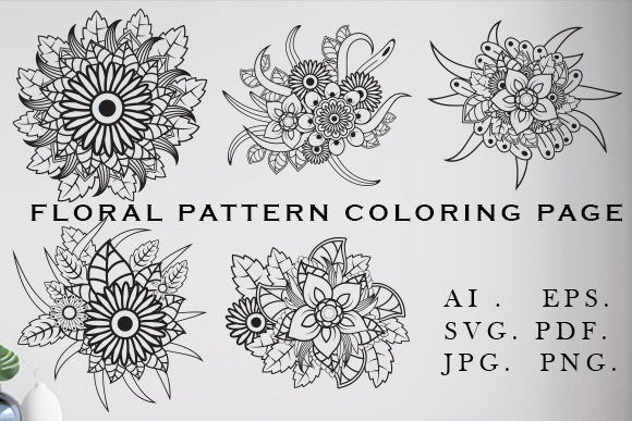 Printable Floral Coloring Page for Kids