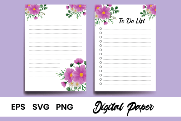 To Do List Cosmos Flower Watercolor SVG
