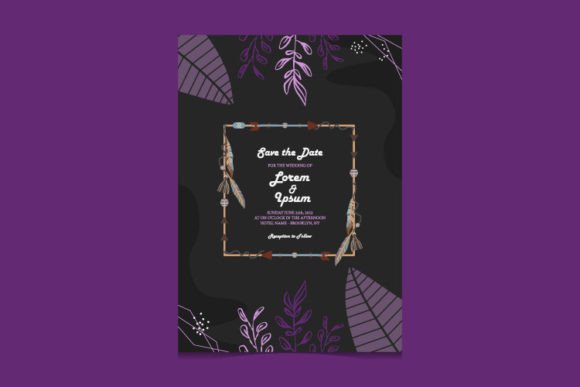 Wedding Invitation Template with Floral