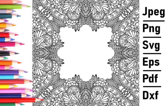 Zentangle Vector Floral Frame